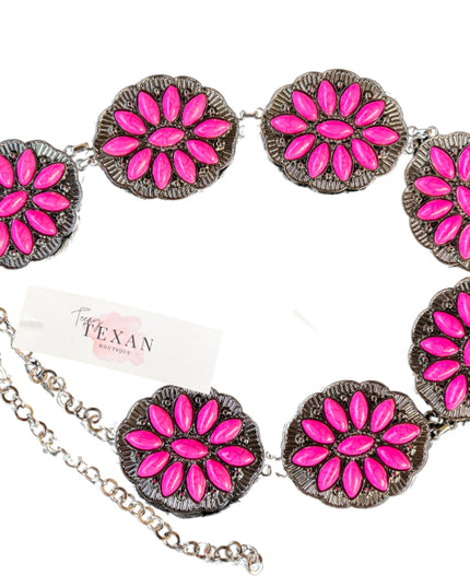 Baby/Toddler Hot Pink Marble Concho Belt